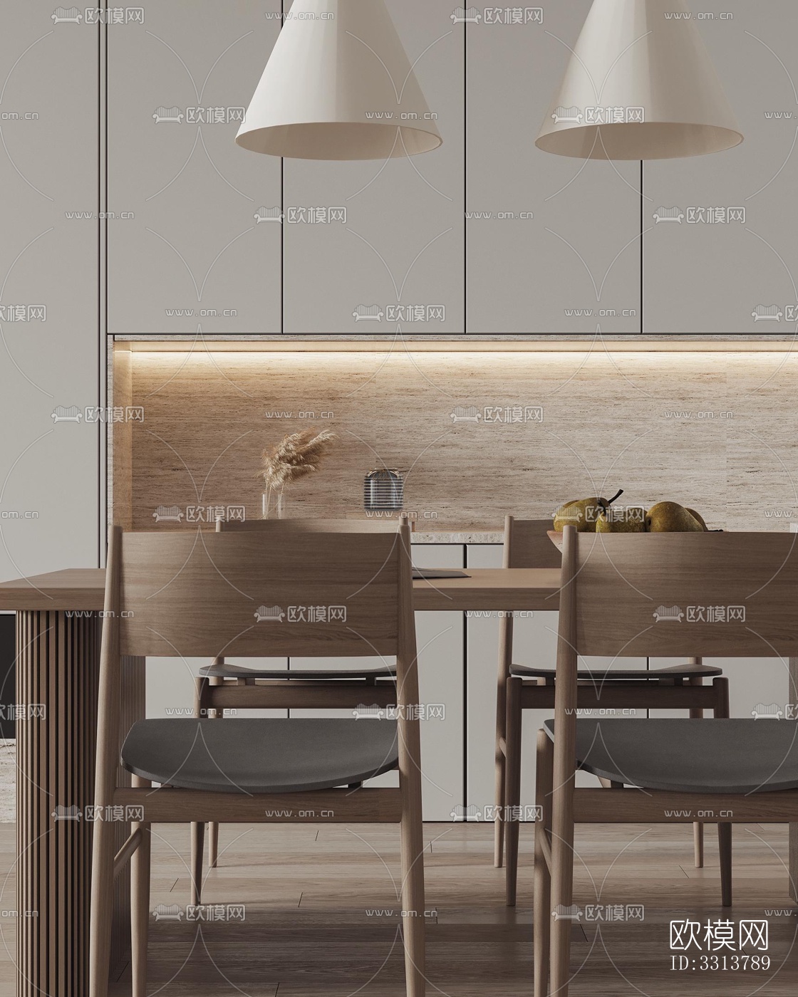 现代客餐厅效果图下载（渲染图7）