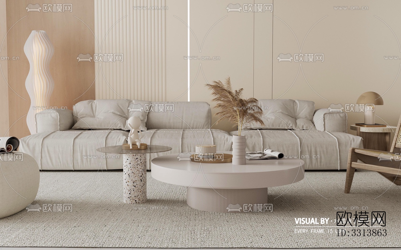 现代客餐厅效果图下载（渲染图5）