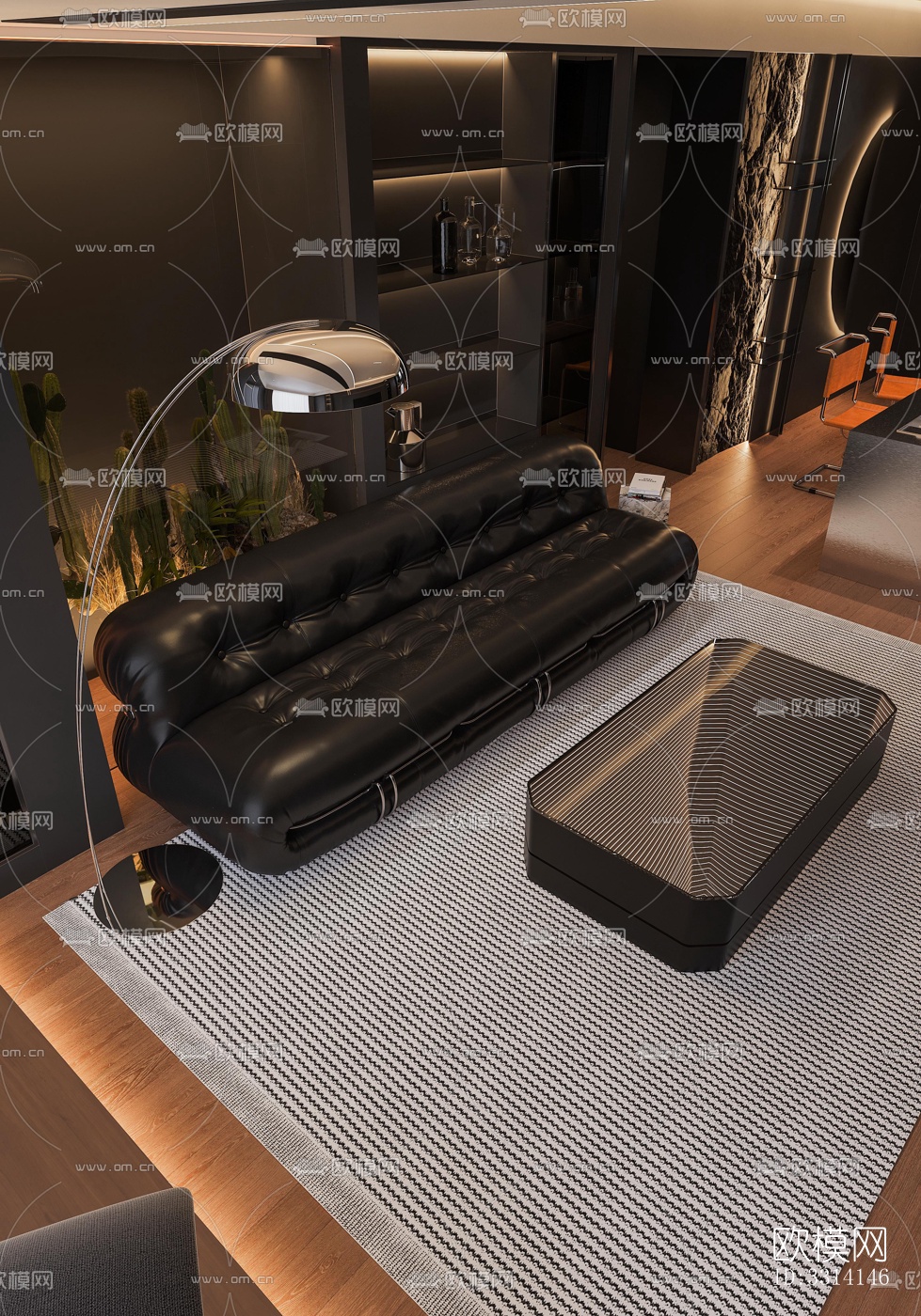 现代客餐厅效果图下载（渲染图9）