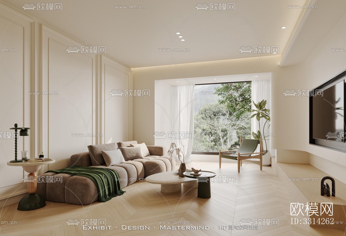 现代客餐厅效果图下载（渲染图4）