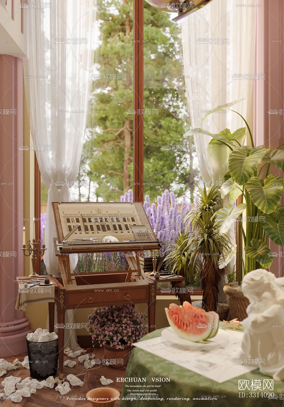 现代客餐厅效果图下载（渲染图18）