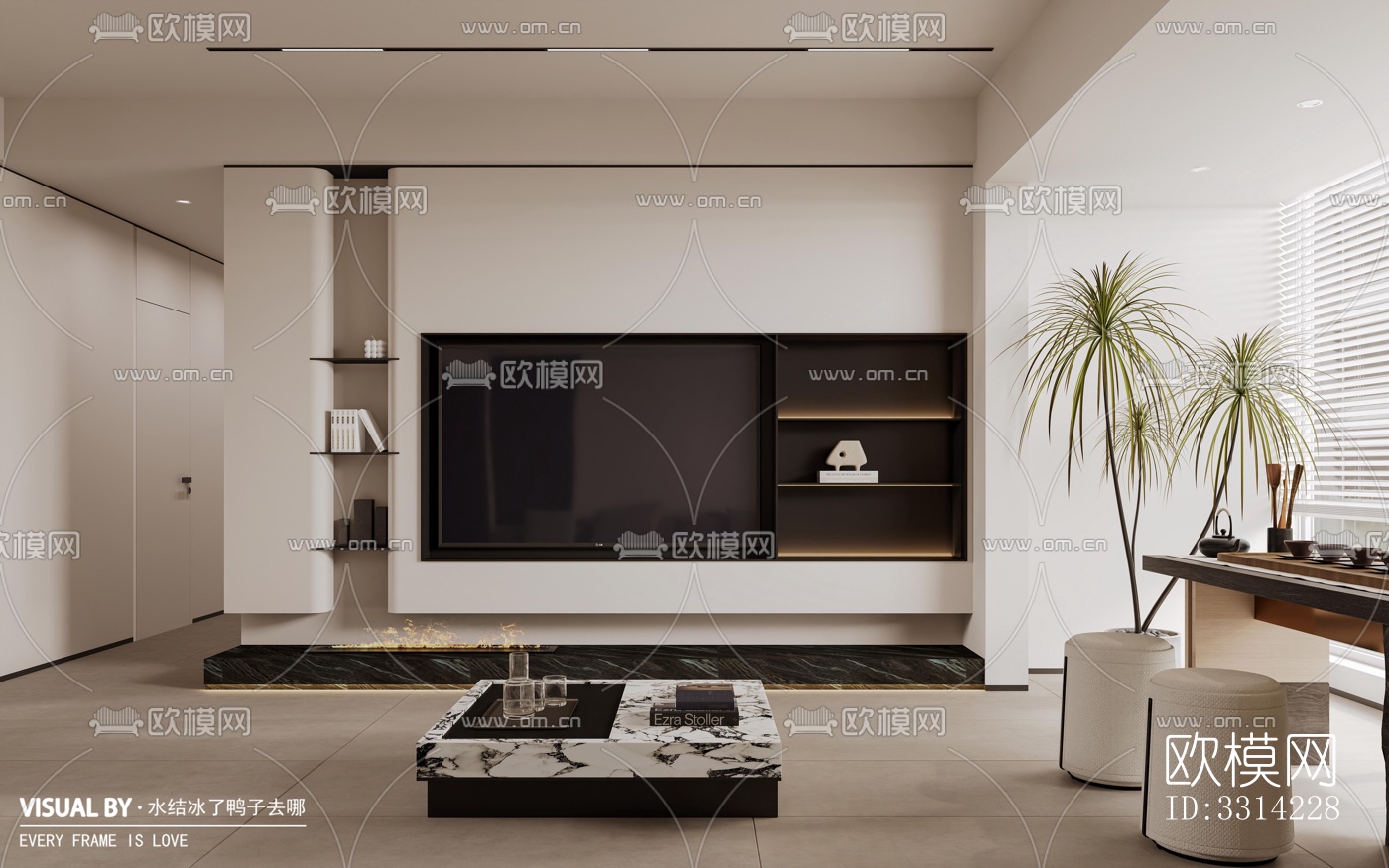 现代客餐厅效果图下载（渲染图1）