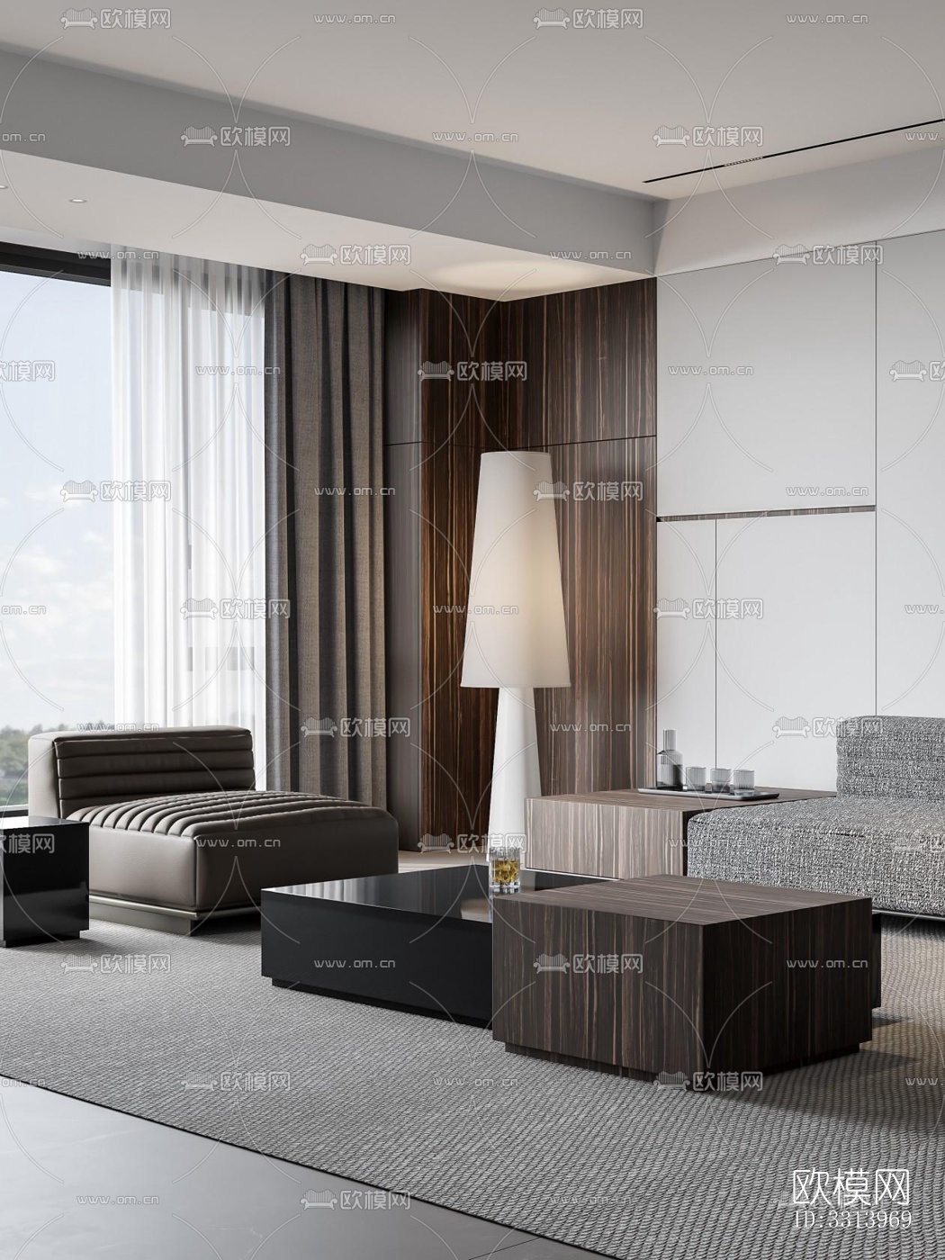 现代客餐厅效果图下载（渲染图5）