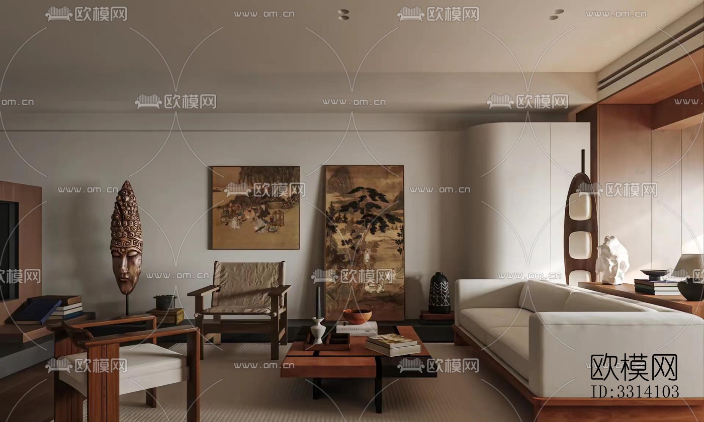 现代客餐厅效果图下载（渲染图17）