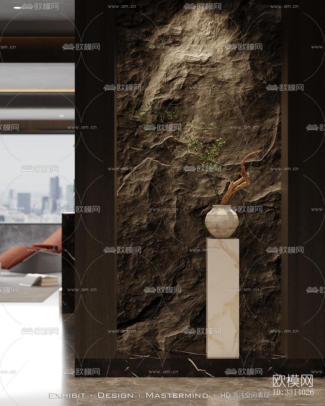 现代客餐厅效果图下载（渲染图2）