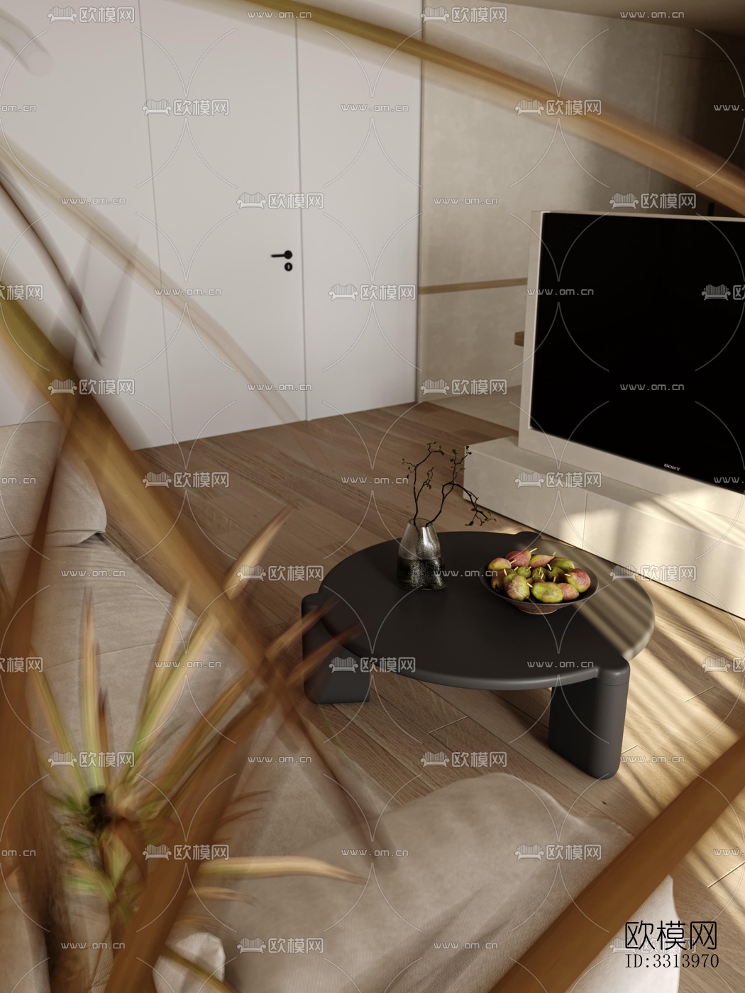 现代客餐厅效果图下载（渲染图4）