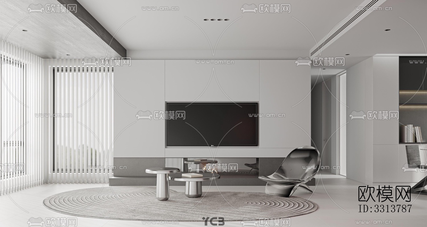 现代客餐厅效果图下载（渲染图7）