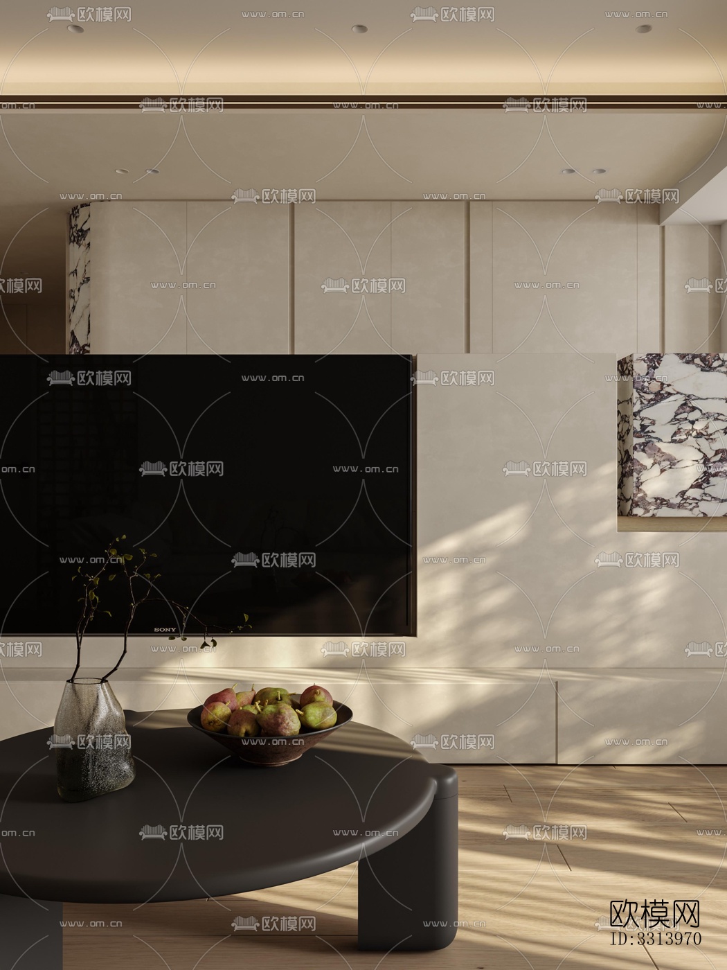 现代客餐厅效果图下载（渲染图5）