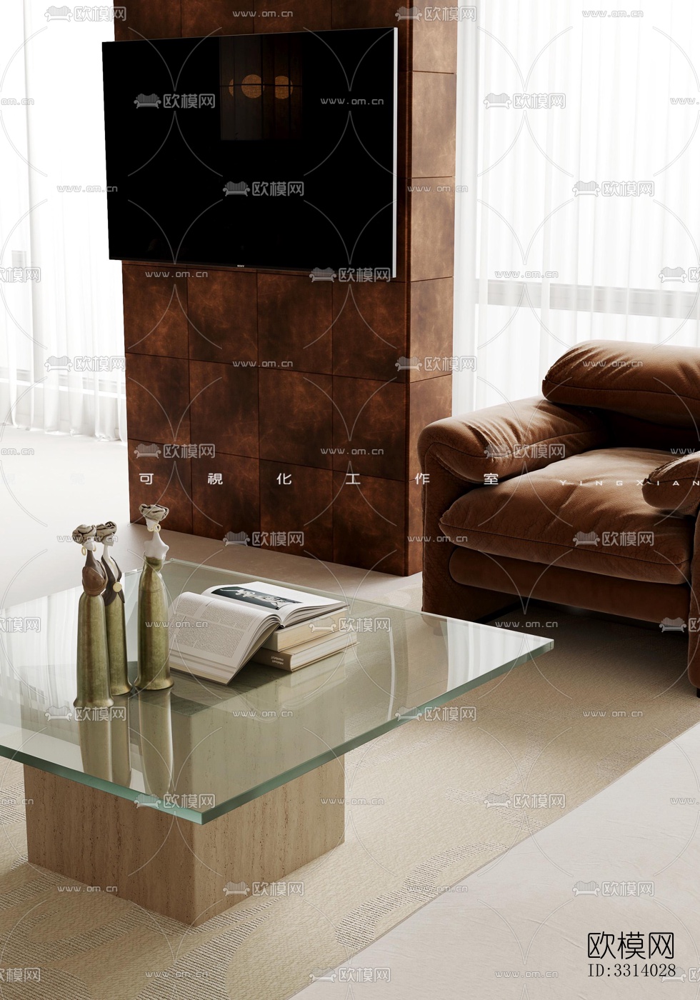 现代客餐厅效果图下载（渲染图3）