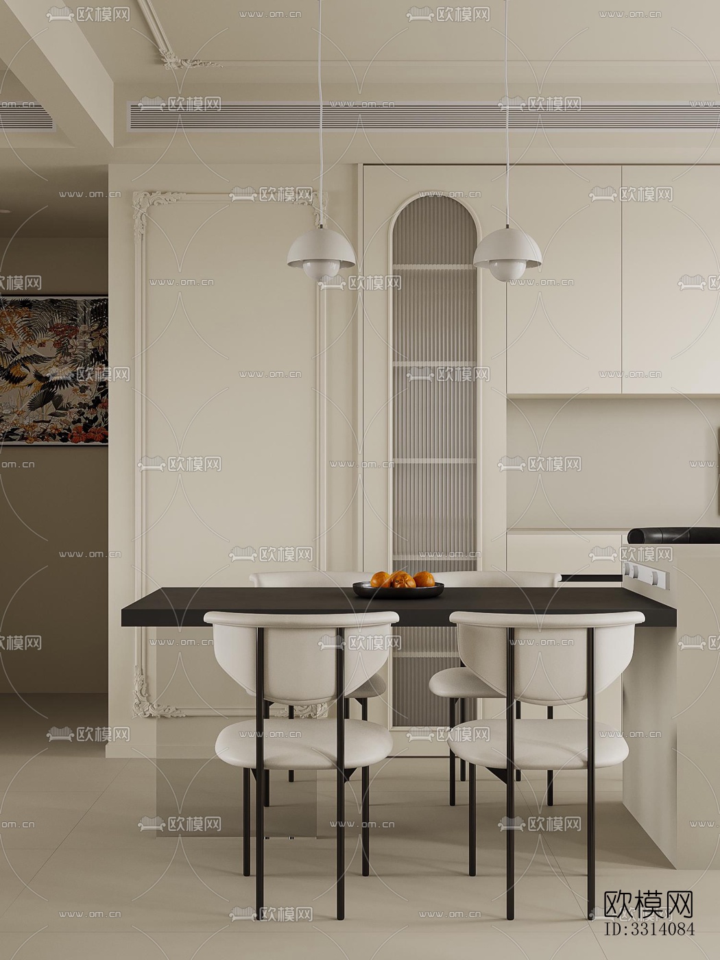 现代客餐厅效果图下载（渲染图8）
