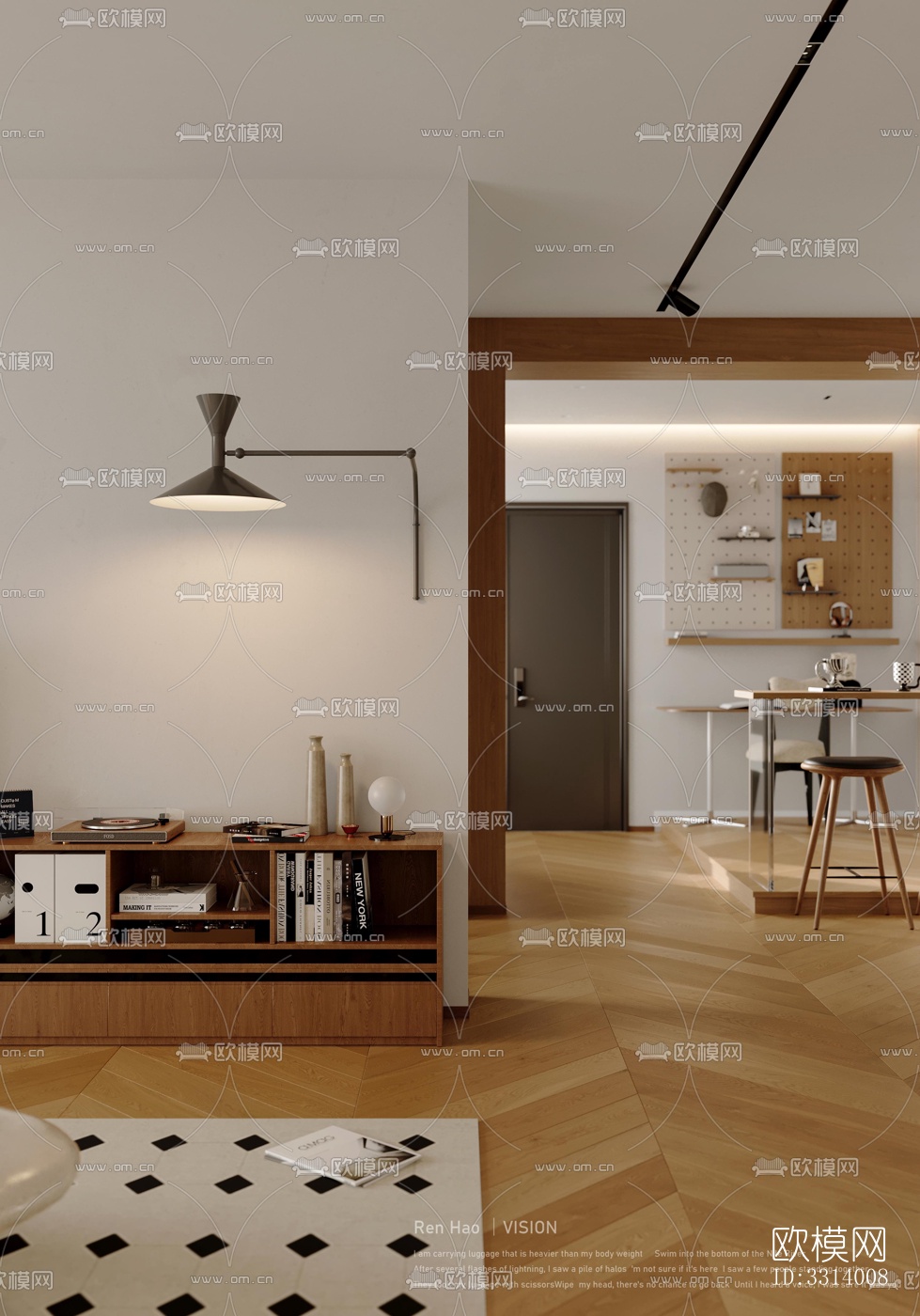 现代客餐厅效果图下载（渲染图6）