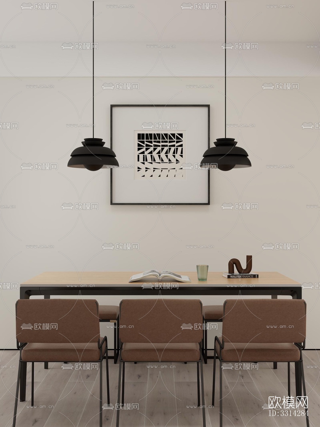 现代客餐厅效果图下载（渲染图2）