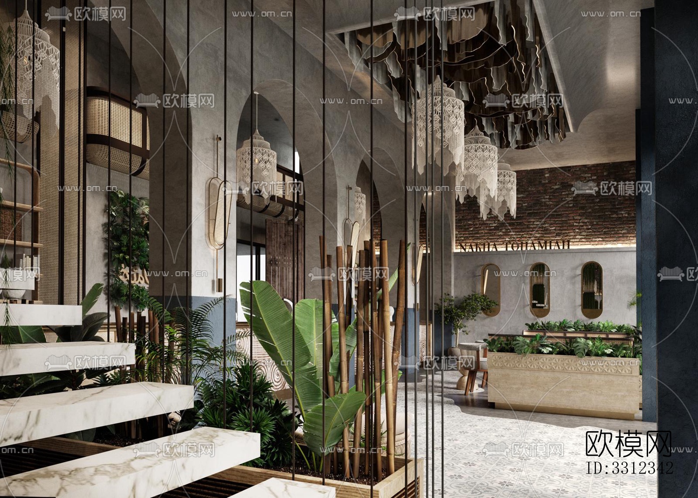 侘寂西餐厅效果图下载（渲染图6）