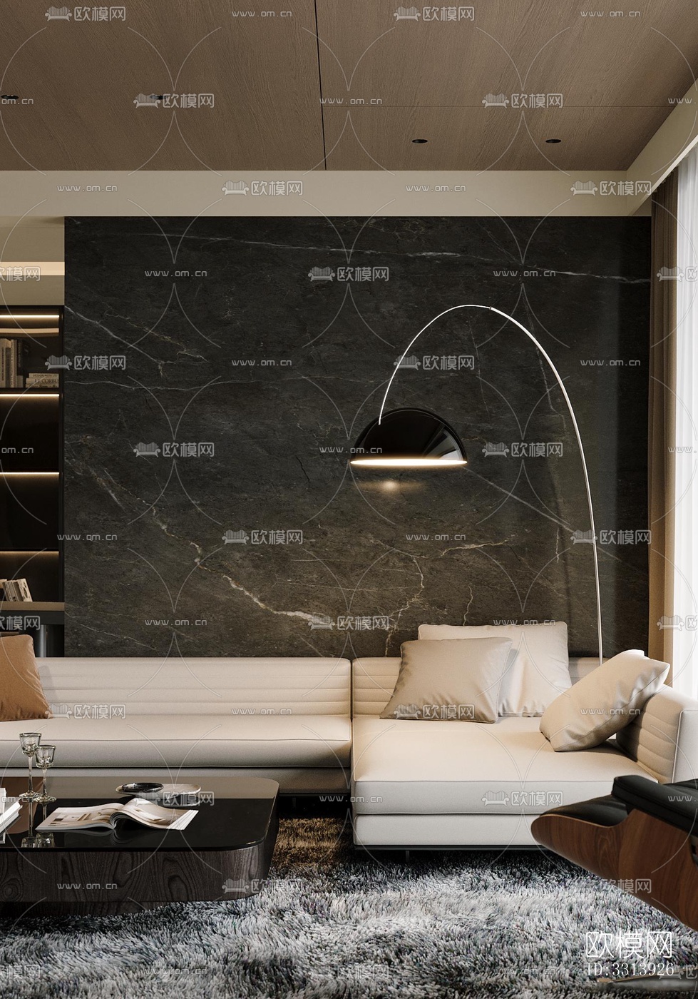 现代客餐厅效果图下载（渲染图2）