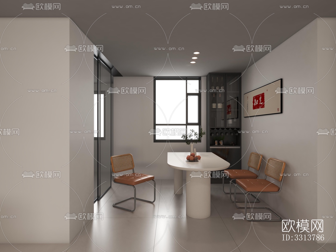 现代客餐厅效果图下载（渲染图5）