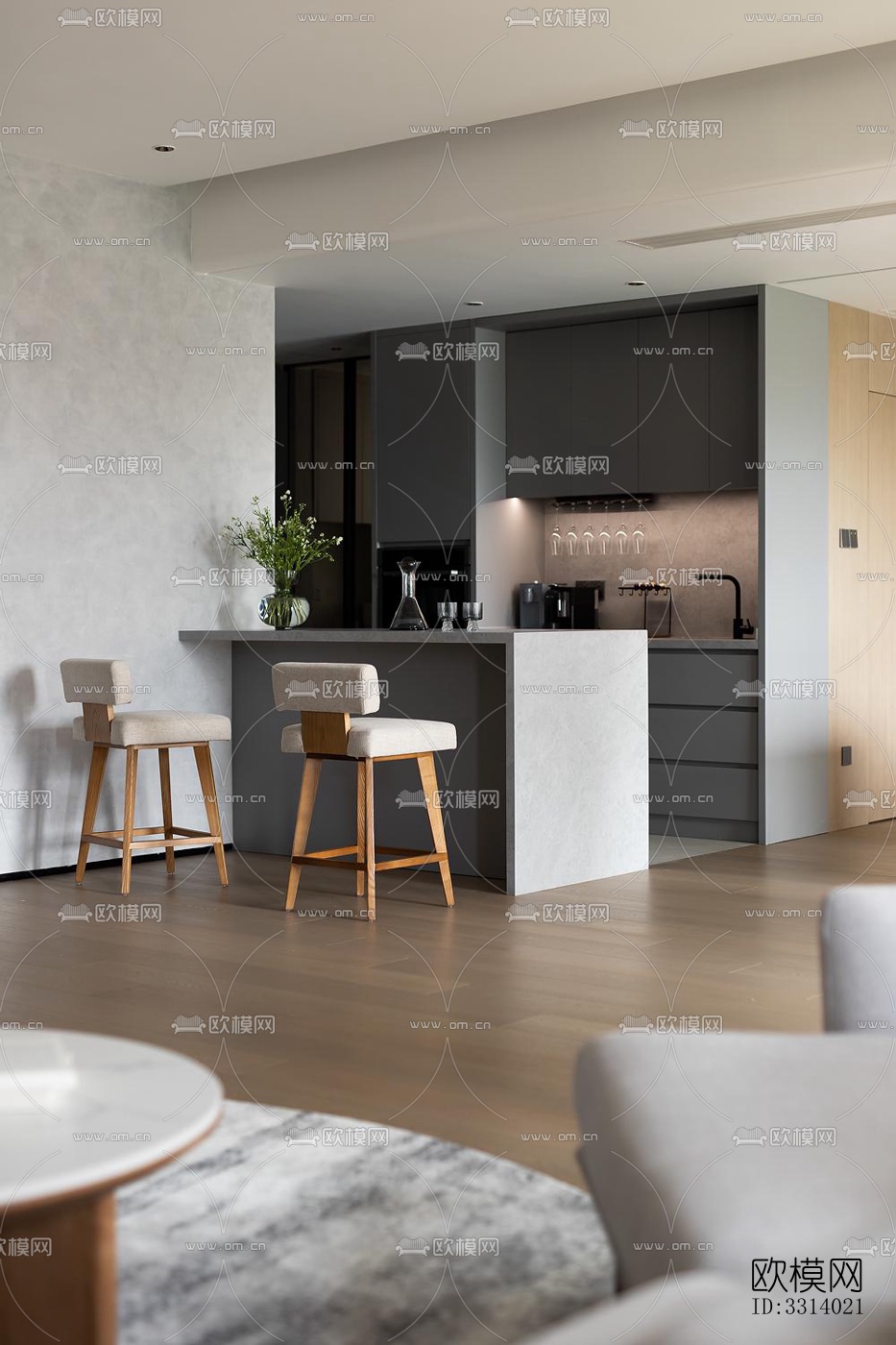 现代客餐厅效果图下载（渲染图5）