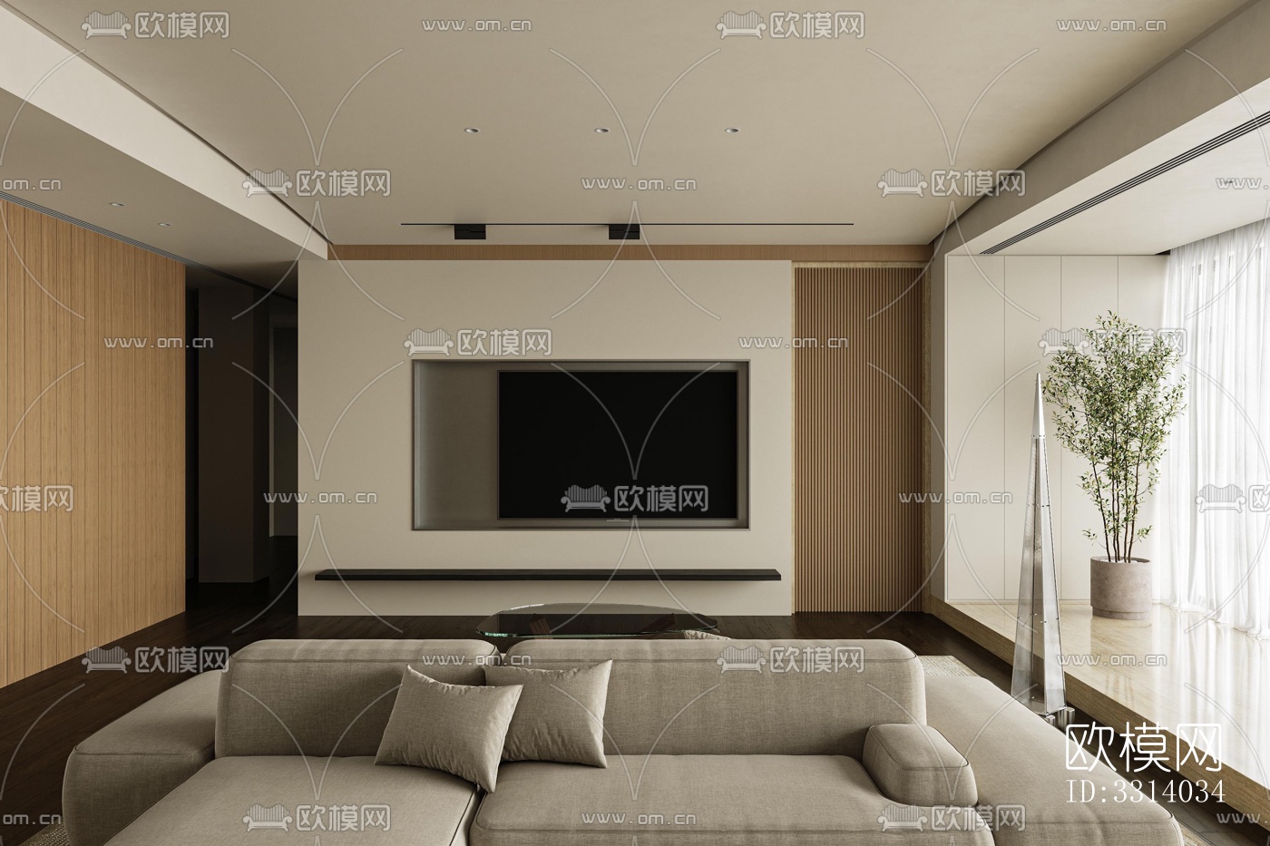 现代客餐厅效果图下载（渲染图2）