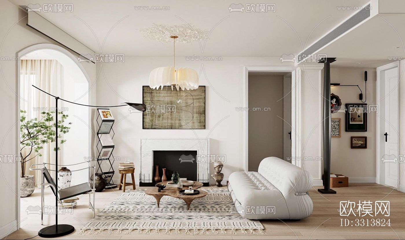 现代客餐厅效果图下载（渲染图2）