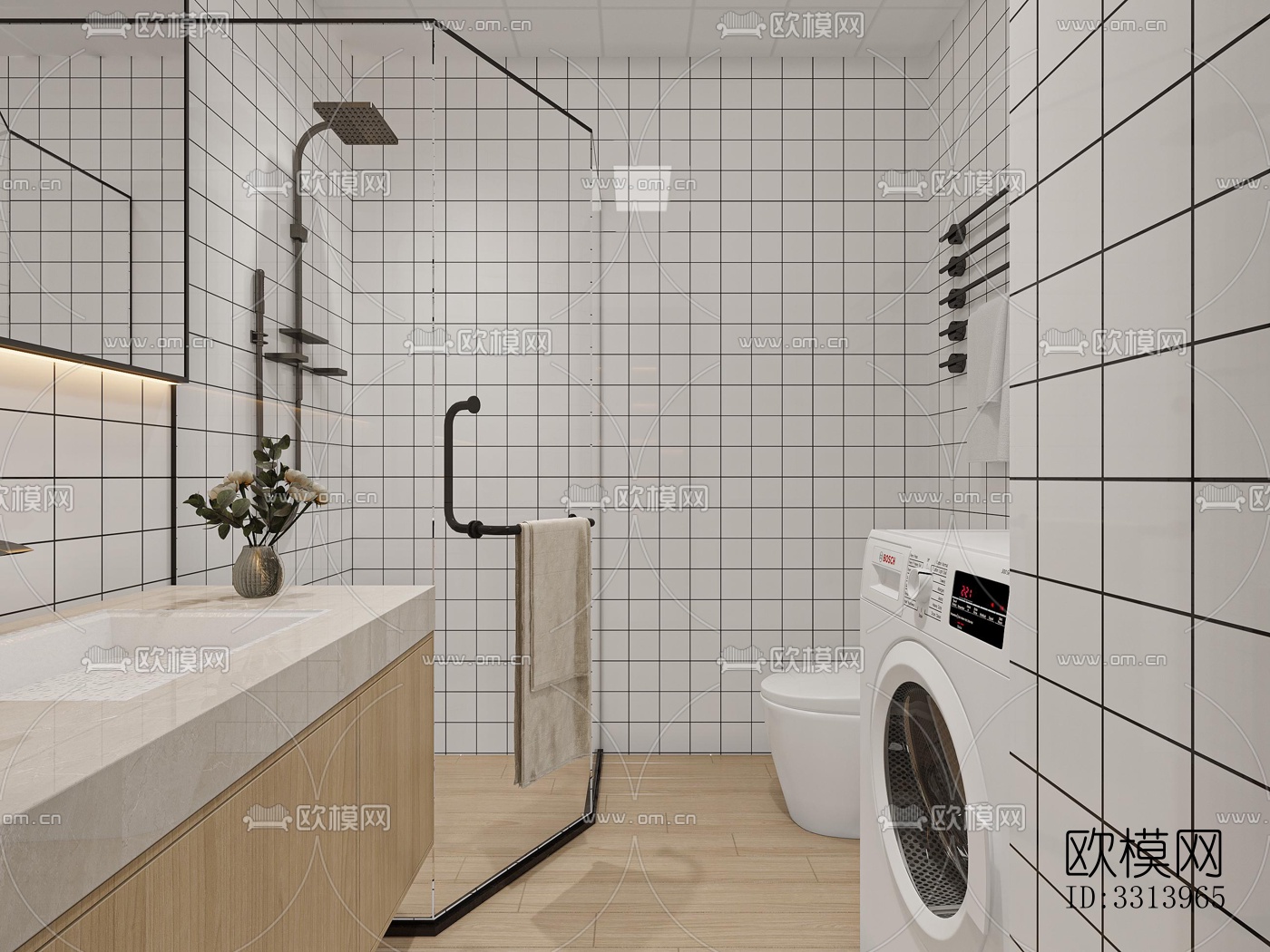 现代客餐厅效果图下载（渲染图6）