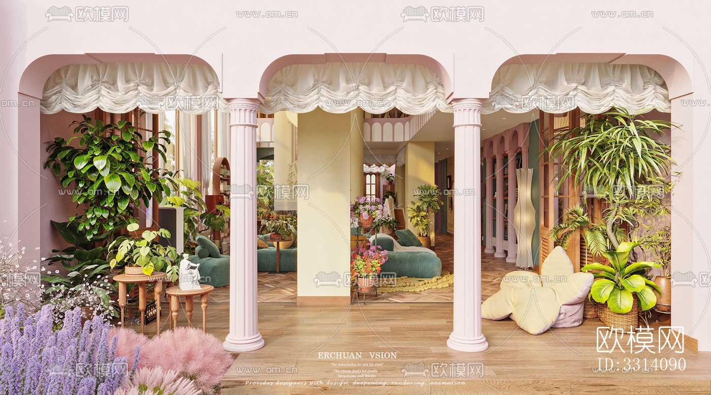 现代客餐厅效果图下载（渲染图6）