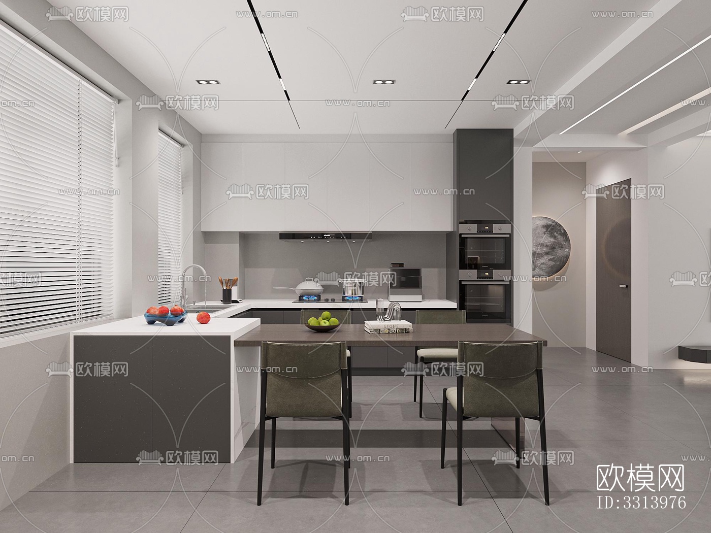 现代客餐厅效果图下载（渲染图8）