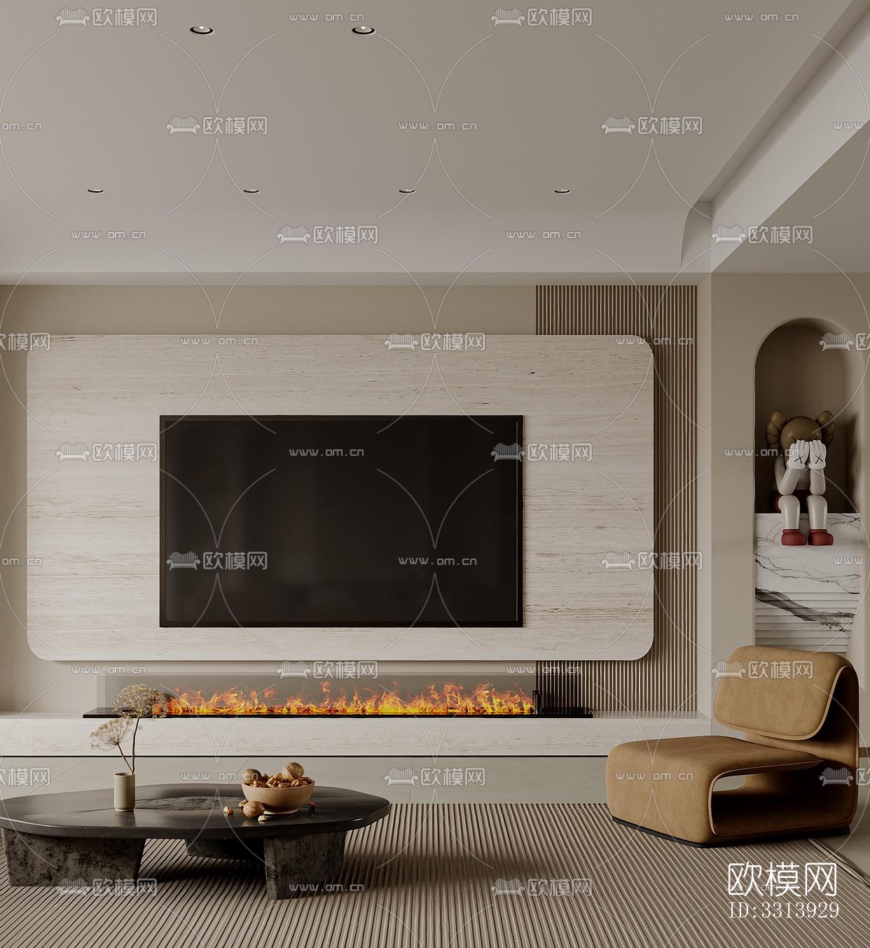 现代客餐厅效果图下载（渲染图5）