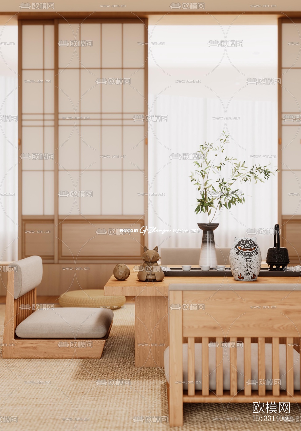 现代客餐厅效果图下载（渲染图10）