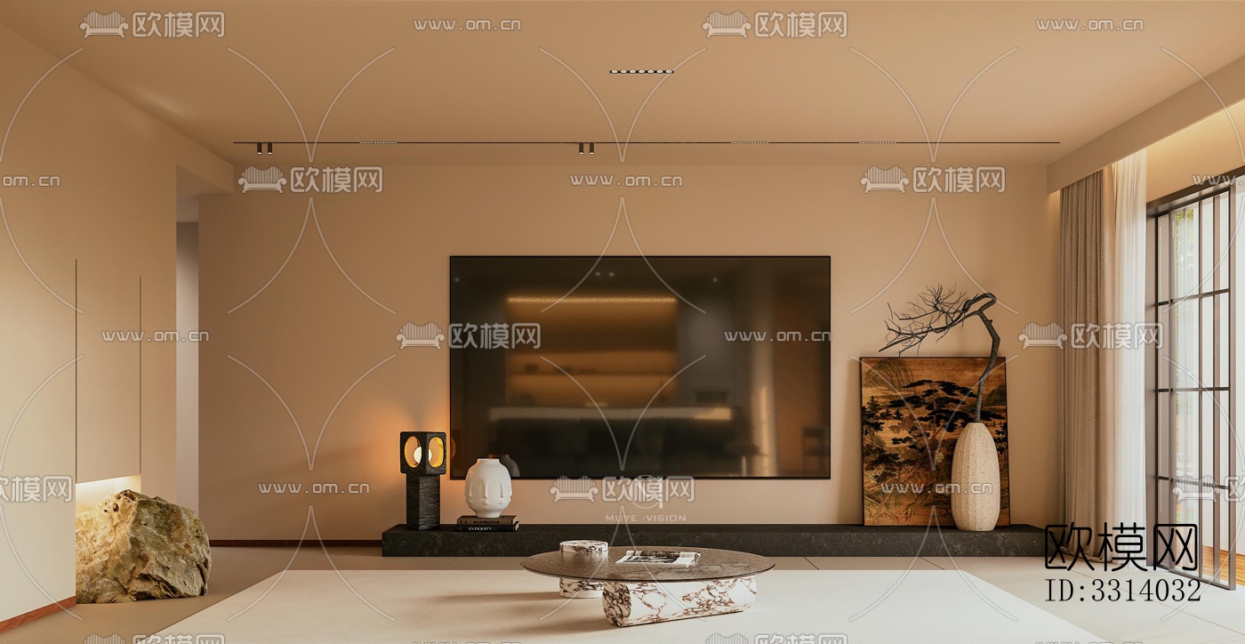 现代客餐厅效果图下载（渲染图3）