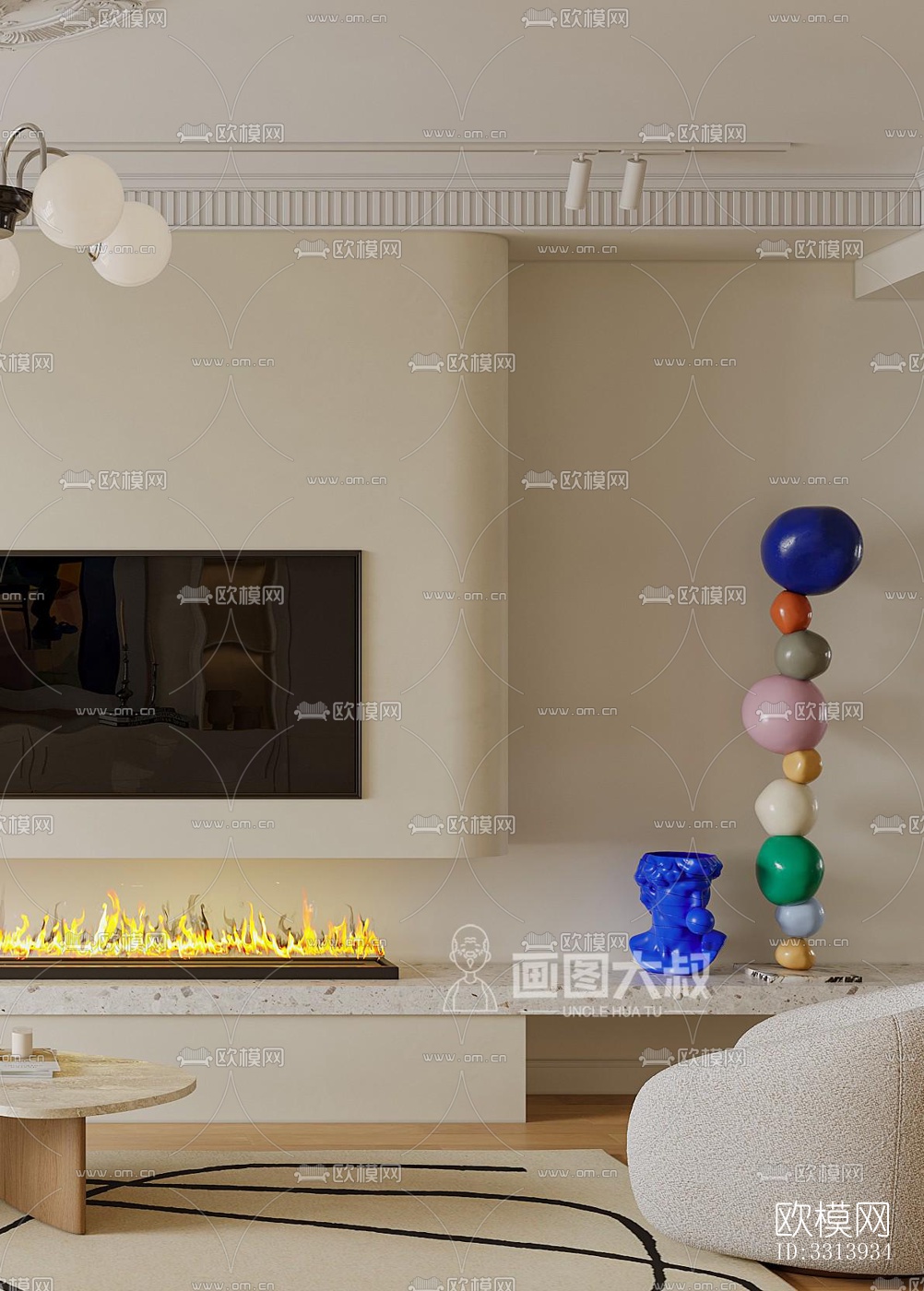 现代客餐厅效果图下载（渲染图7）