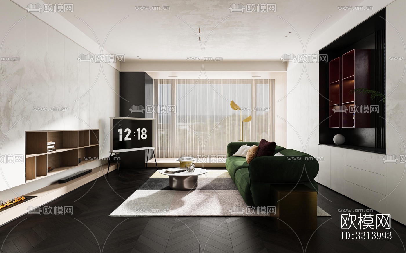 现代客餐厅效果图下载（渲染图2）