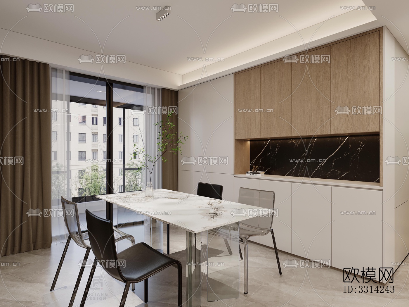 现代客餐厅效果图下载（渲染图7）