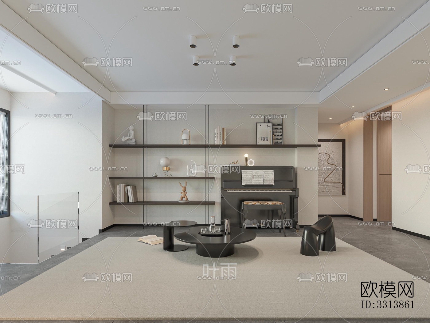 现代客餐厅效果图下载（渲染图6）