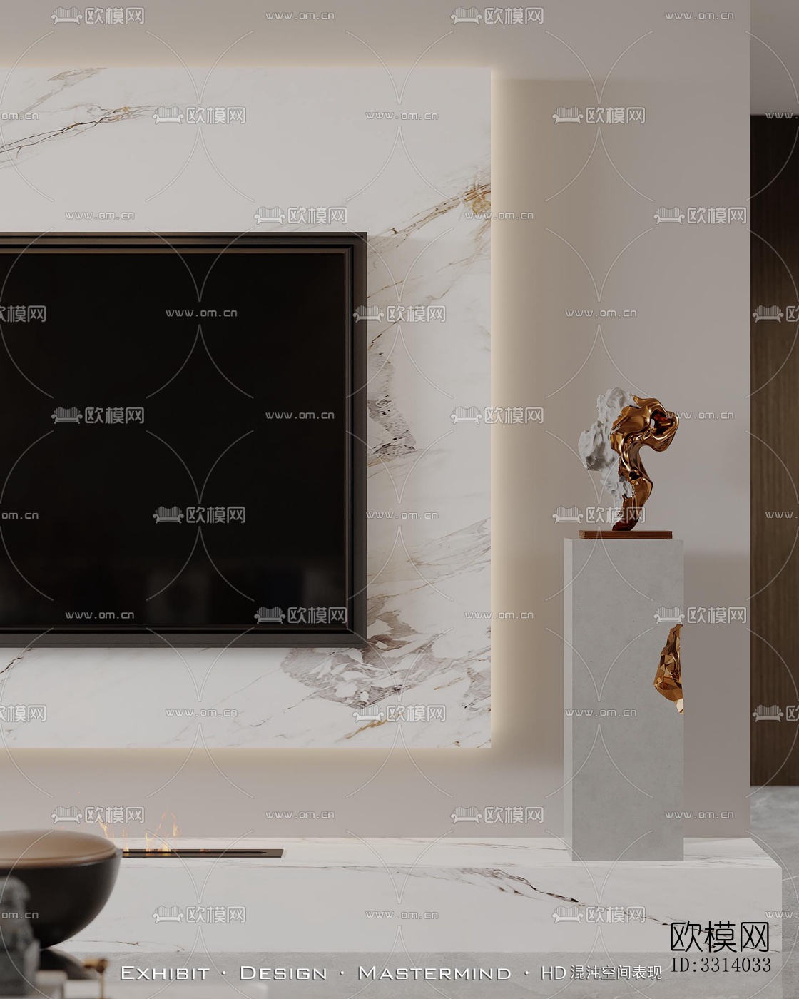 现代客餐厅效果图下载（渲染图2）