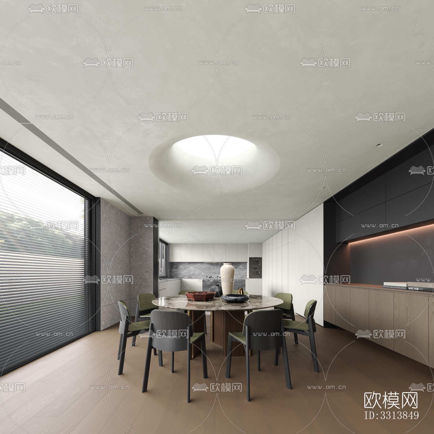 现代客餐厅效果图下载（渲染图10）