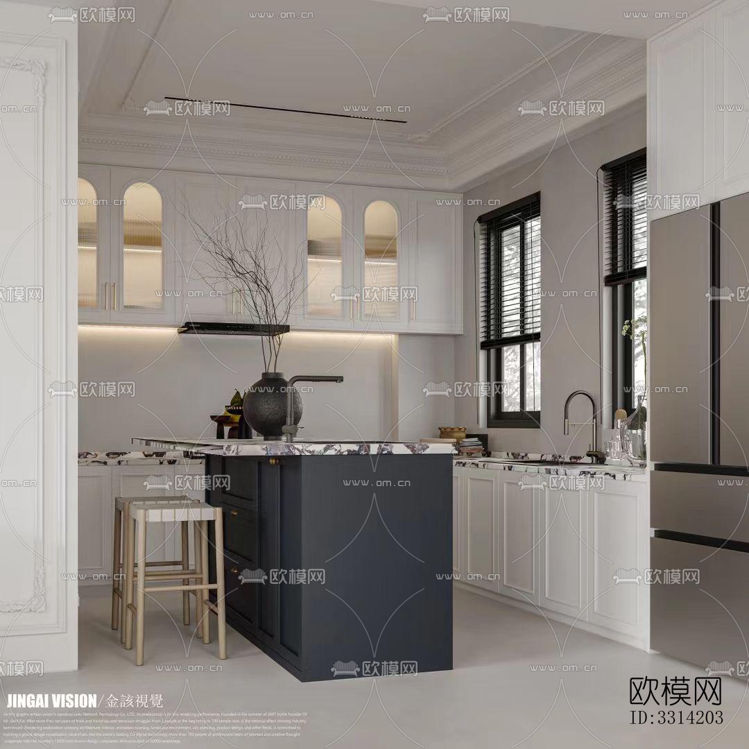 现代客餐厅效果图下载（渲染图3）