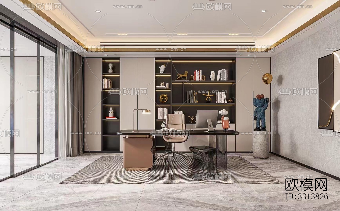 现代客餐厅效果图下载（渲染图6）