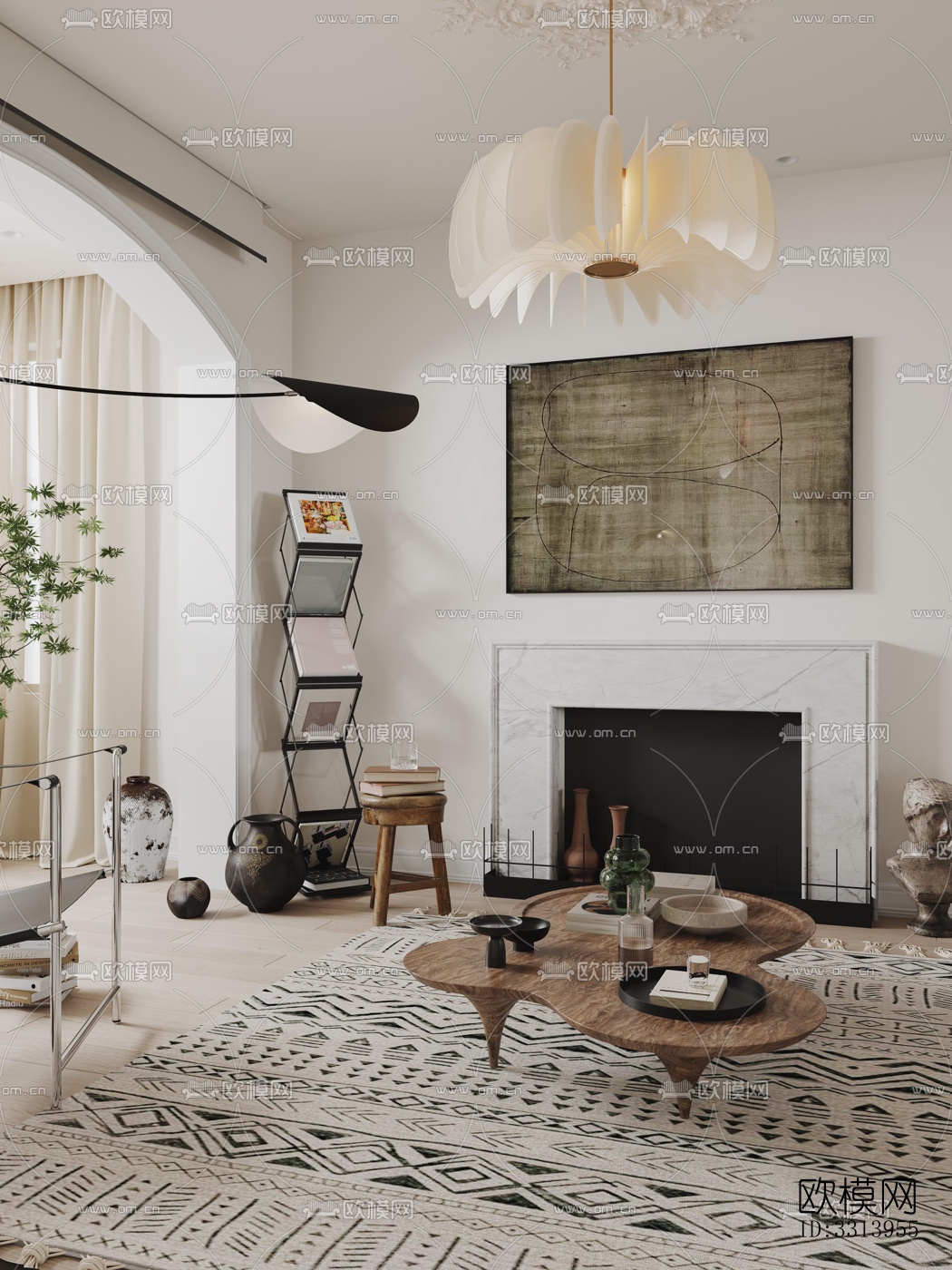 现代客餐厅效果图下载（渲染图14）