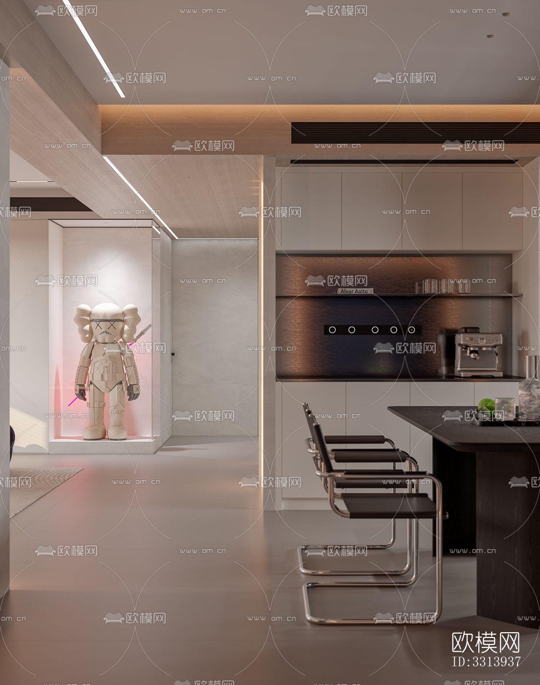 现代客餐厅效果图下载（渲染图8）