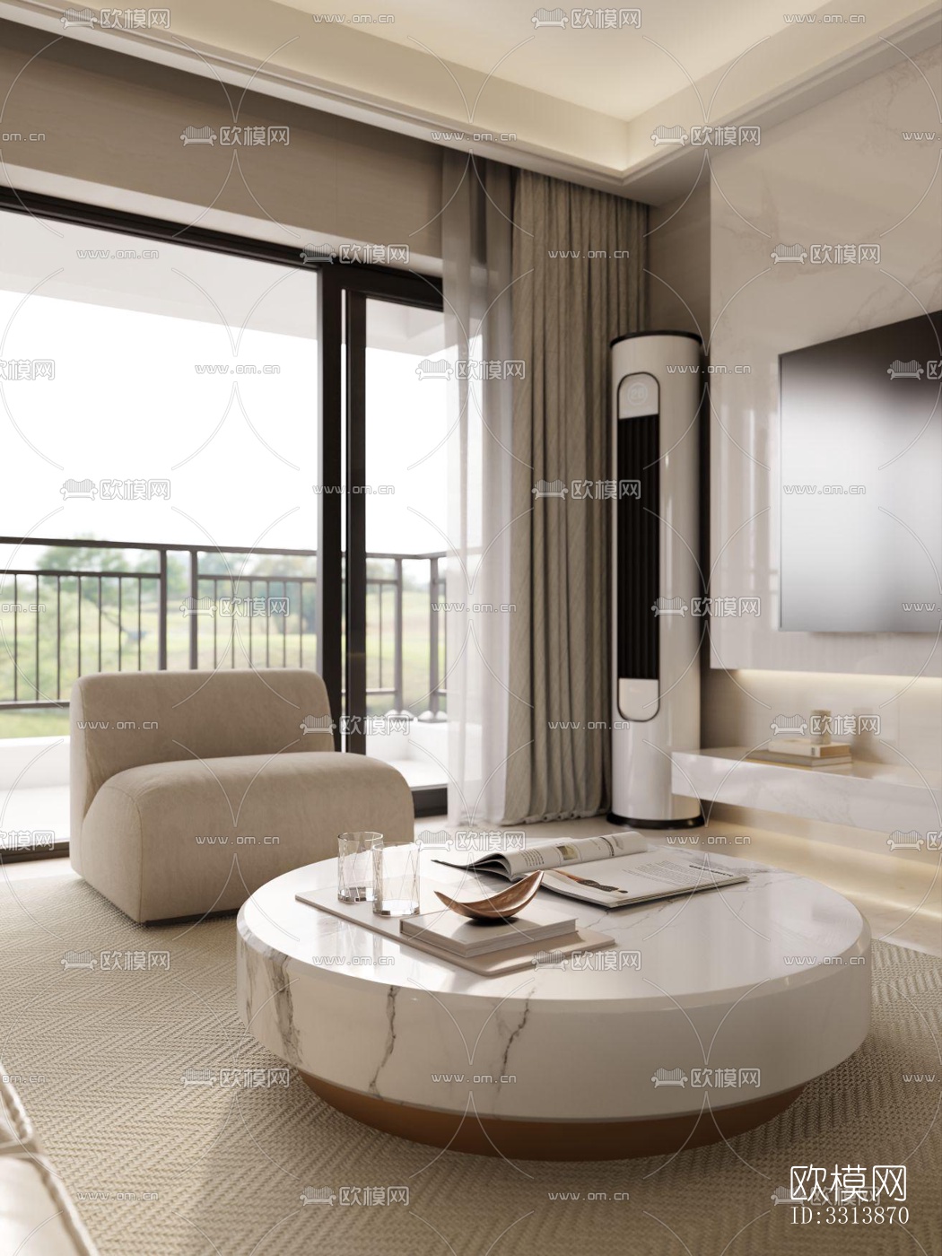 现代客餐厅效果图下载（渲染图5）