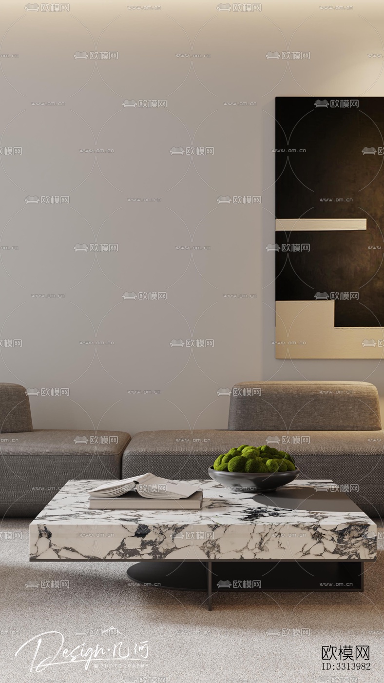 现代客餐厅效果图下载（渲染图2）