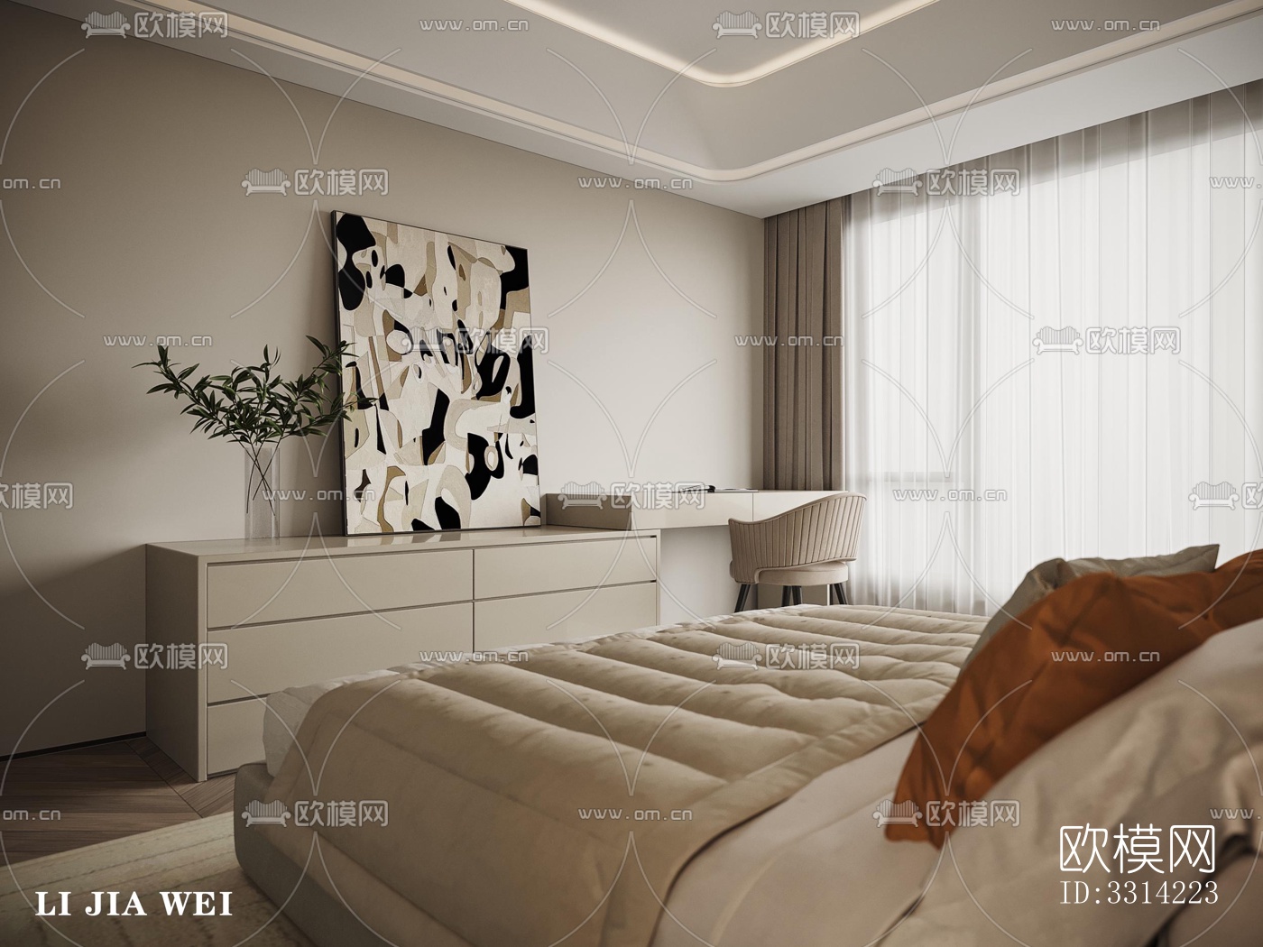 现代客餐厅效果图下载（渲染图9）