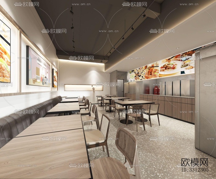 现代快餐店效果图下载(渲染图3)