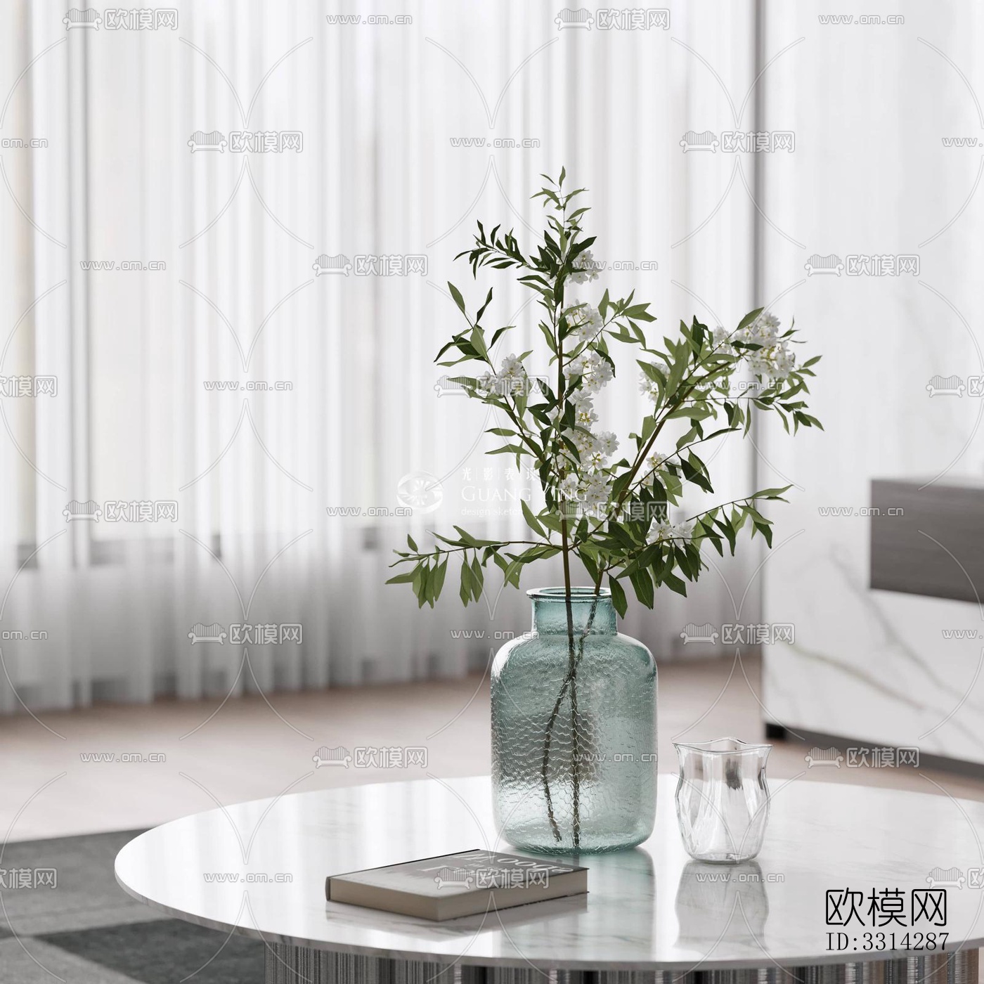 现代客餐厅效果图下载（渲染图6）