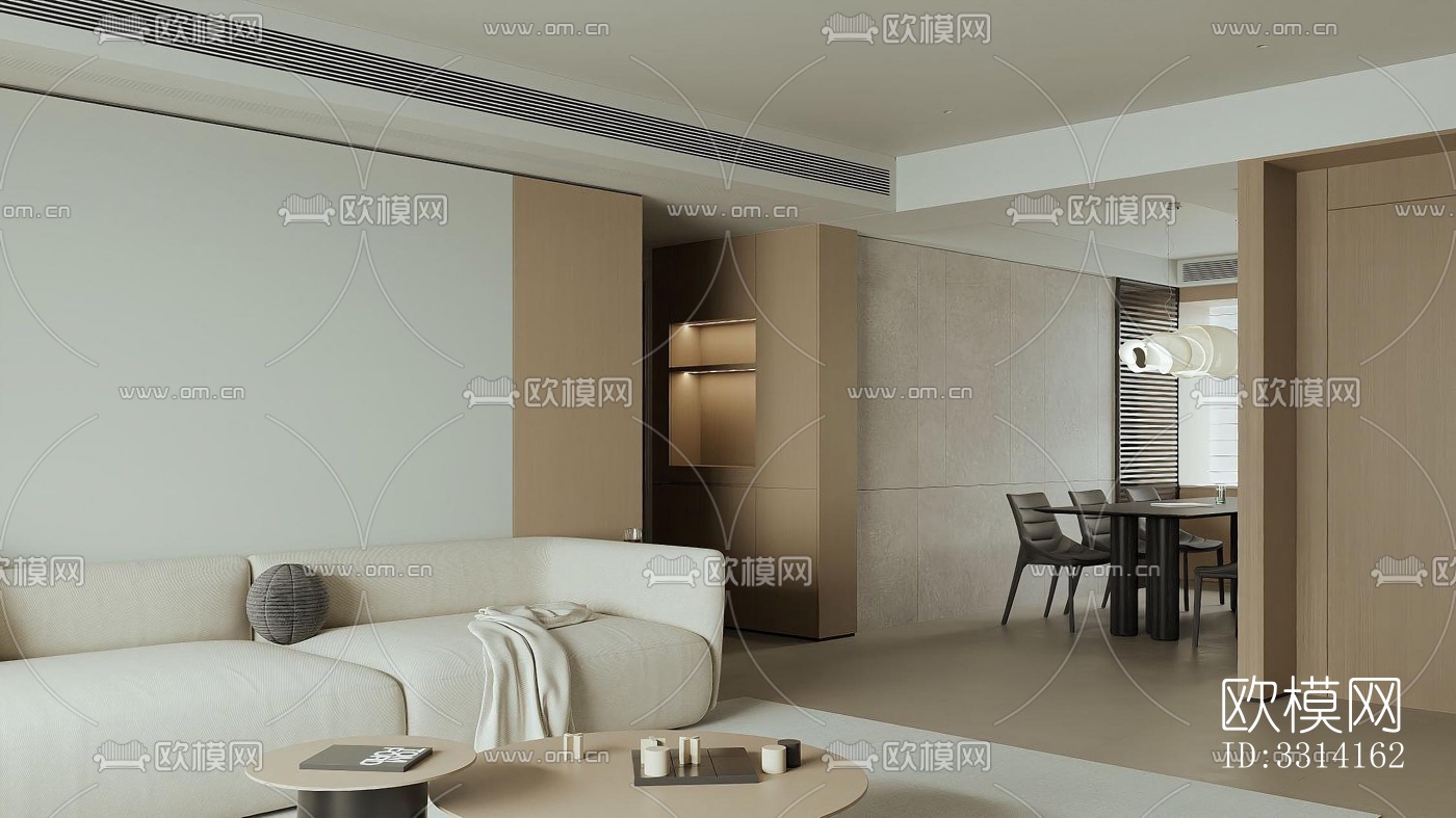 现代客餐厅效果图下载（渲染图6）