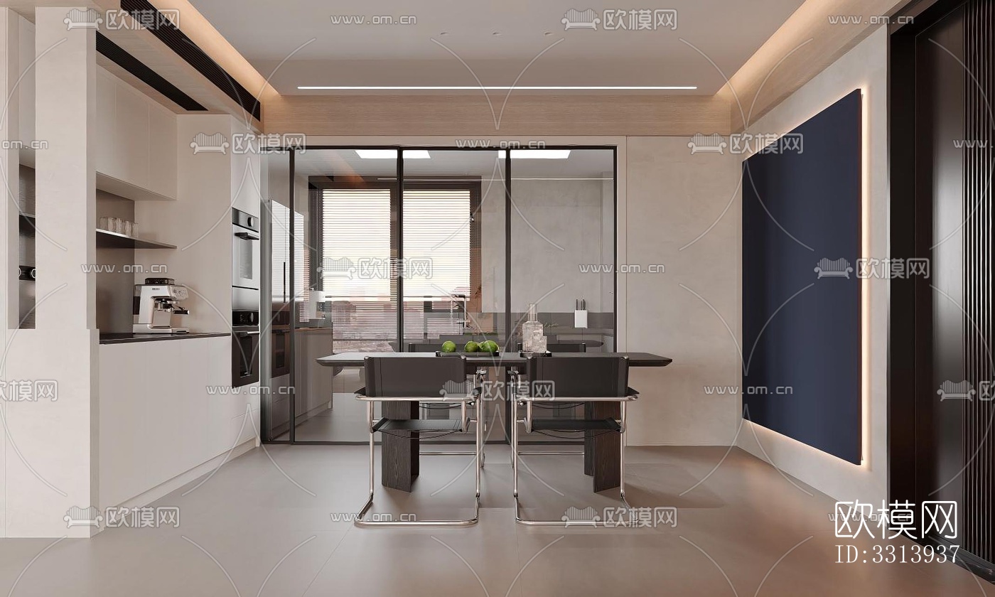 现代客餐厅效果图下载（渲染图3）