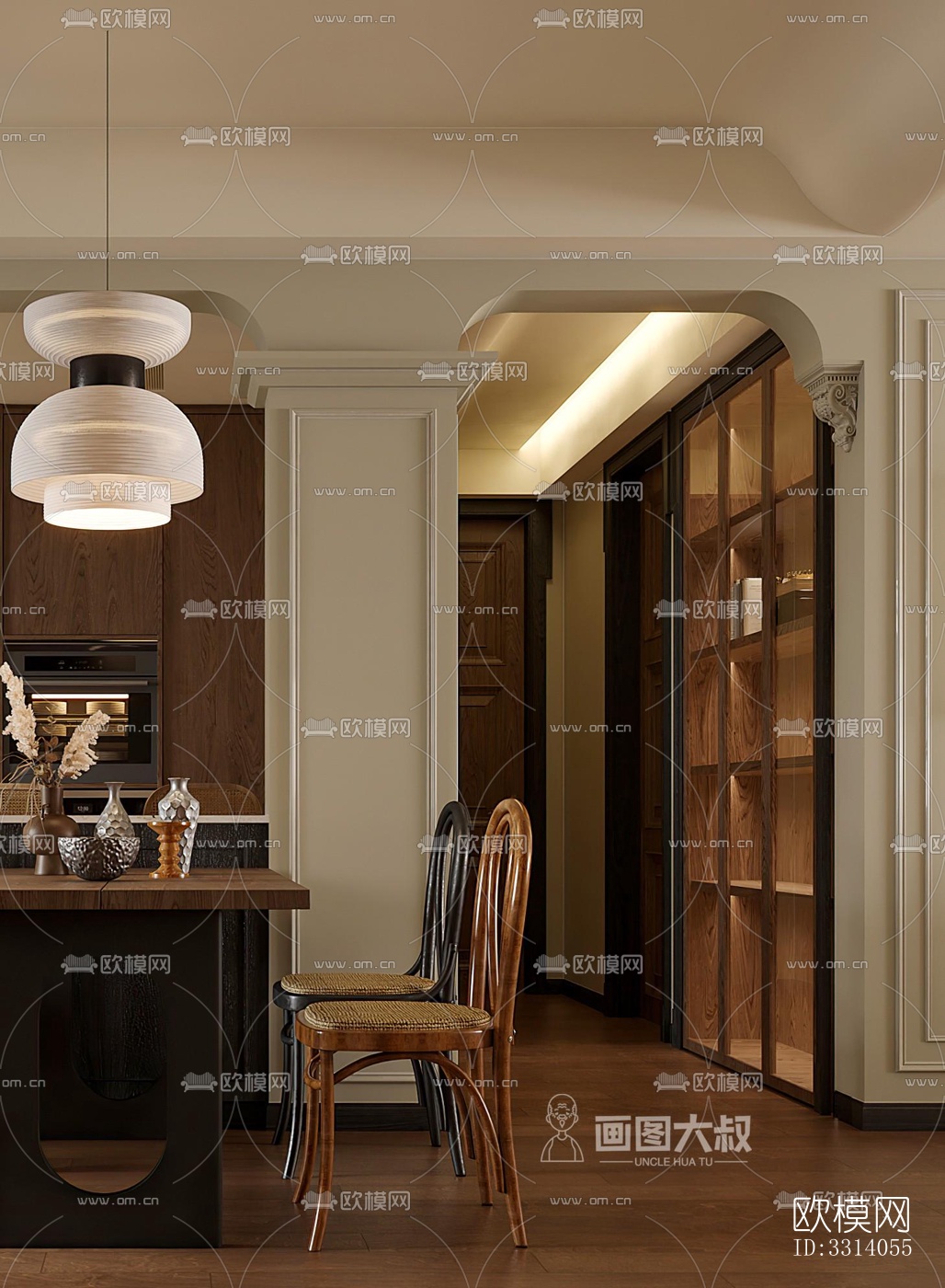 现代客餐厅效果图下载（渲染图15）