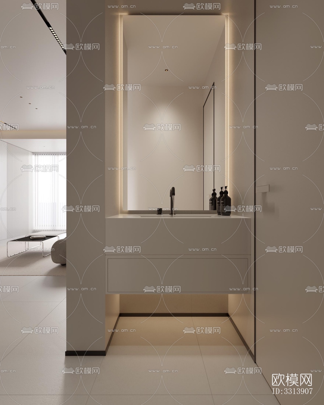 现代客餐厅效果图下载（渲染图7）