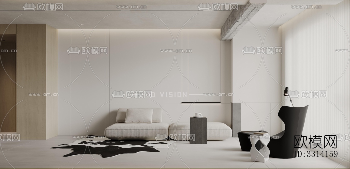 现代客餐厅效果图下载（渲染图4）