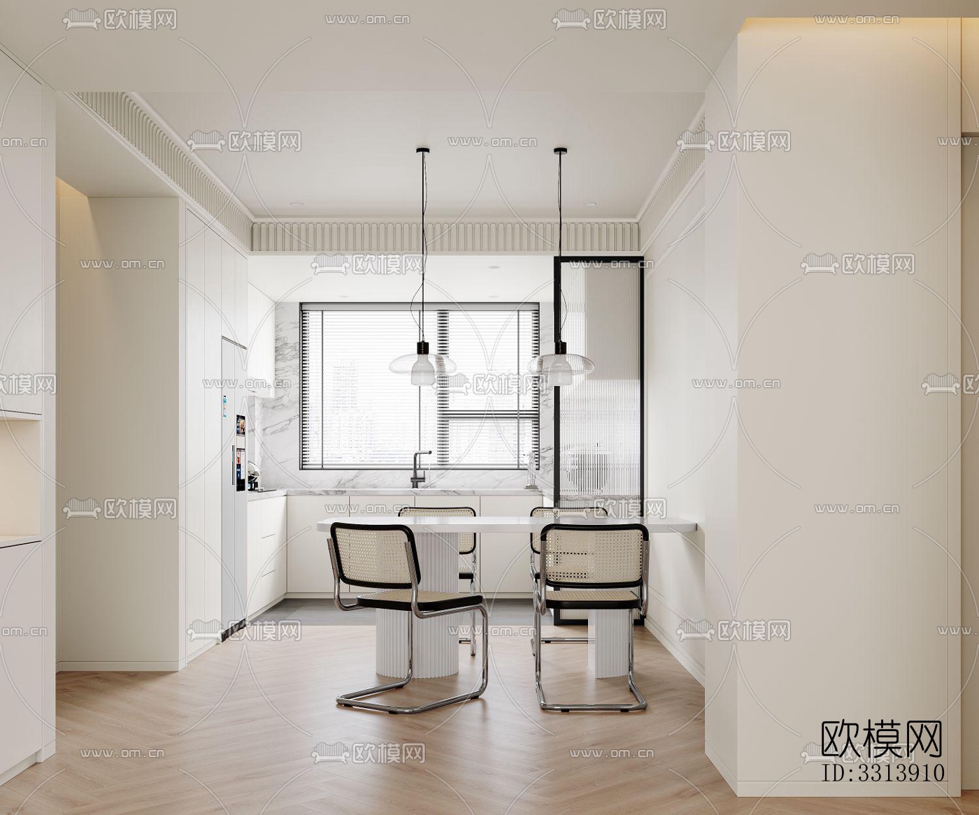 现代客餐厅效果图下载（渲染图2）