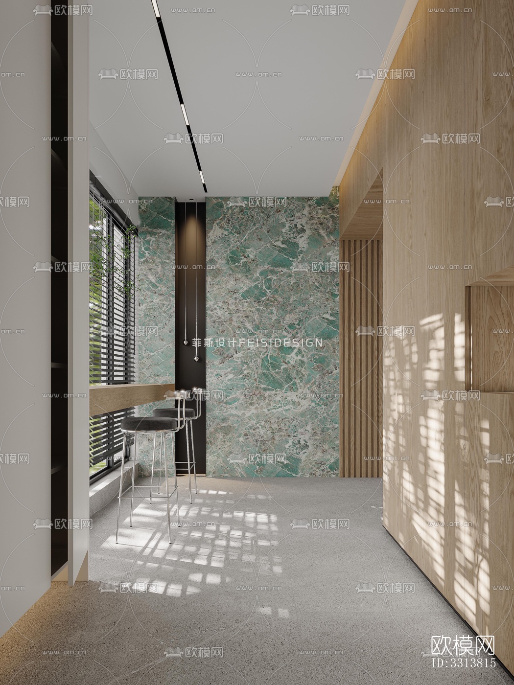 现代客餐厅效果图下载（渲染图1）